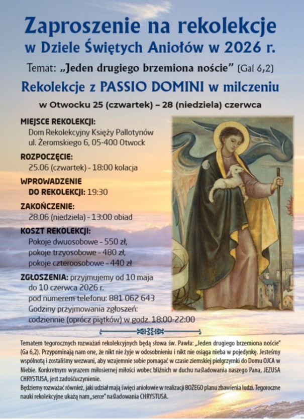 Dzieło Świętych Aniołów zaprasza na rekolekcje